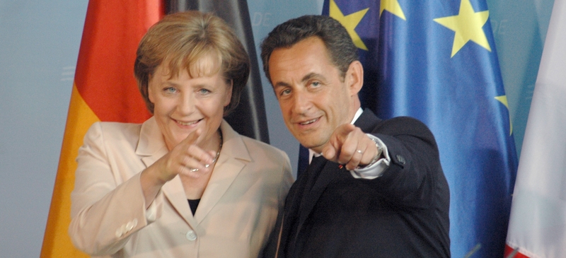 Angela Merkel and Nicholas Sarkozy