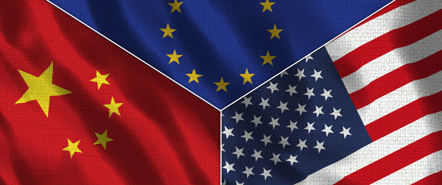 GDP and population of China, United States and European Union