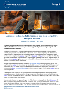 A stronger carbon market is necessary for a more competitive European industry