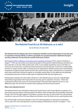 The Helsinki Final Act at 50: Relevant, or a relic?