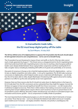 In transatlantic trade talks, the EU must keep digital policy off the table