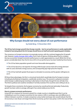 Why Europe should not worry about US out-performance
