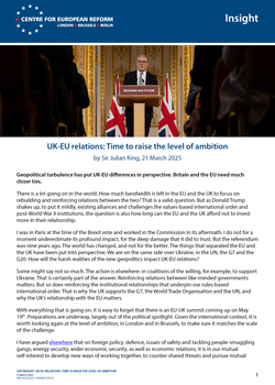 UK-EU relations: Time to raise the level of ambition