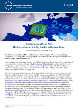 Implementing the AI Act: The Commission's first big test for better regulation