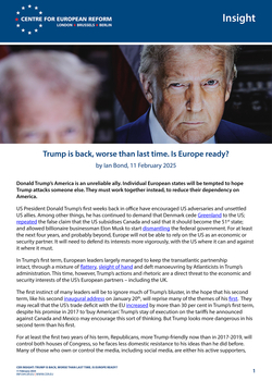 Trump is back, worse than last time. Is Europe ready?
