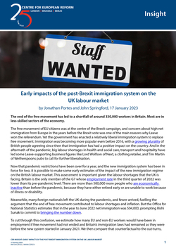 Early impacts of the post-Brexit immigration system on the UK labour market