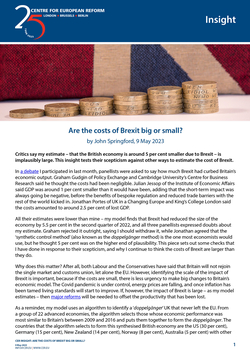 Are the costs of Brexit big or small?