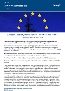 European Electricity Market Reform – ambitions and realities