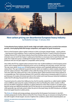 How carbon pricing can decarbonise European heavy industry