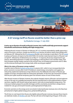 A G7 energy tariff on Russia would be better than a price cap