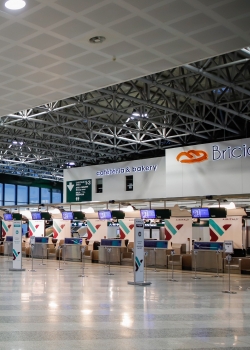 Milan airport empty March 2020