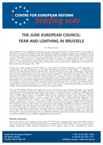 The June European Council: Fear and loathing in Brussels?