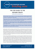 The CER guide to the Reform Treaty
