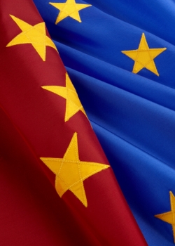 China and EU flags