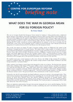 What does the war in Georgia mean for EU foreign policy?