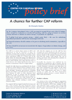 A chance for further CAP reform