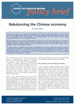 Rebalancing the Chinese economy