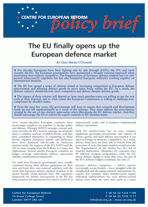 The EU finally opens up the European defence market