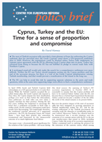 Cyprus, Turkey and the EU: Time for a sense of proportion and compromise