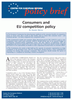 Consumers and EU competition policy