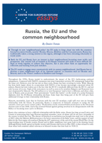 Russia, the EU and the common neighbourhood