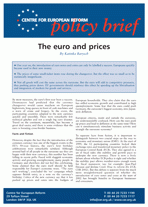 The euro and prices